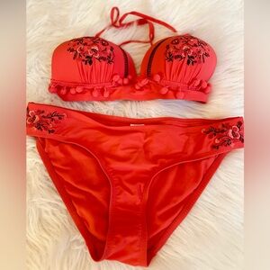 EUC Time and Tru‎ Bright Coral Swimwear Size M